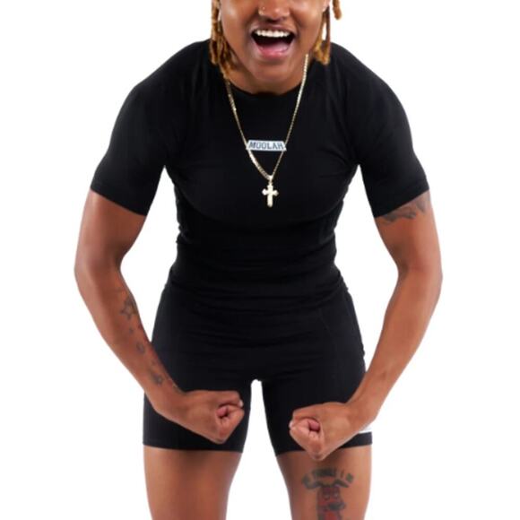 Moolah Women's Black Padded Compression Basketball Top Size M - Picture 7 of 7